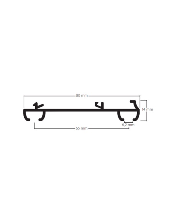 Länge bis 1600mm Vorhangschienenset 2-läufig weiss