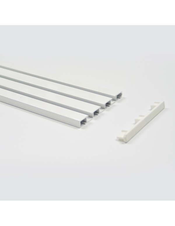 Länge bis 4032mm, Wendevorhangschiene 3-/4-läufig weiss_542