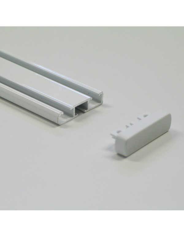 Länge bis 7032mm, Wendevorhangschiene 1-/2-läufig weiss_570